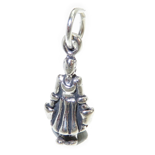 Maid a Milking sterling silver charm .925 x 1 Christmas charms A1