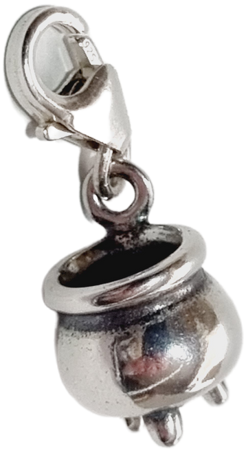 Caudron Cooking Pot sterling silver clip charm .925 x 1 Cauldrons charms