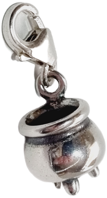 Caudron Cooking Pot sterling silver clip charm .925 x 1 Cauldrons charms