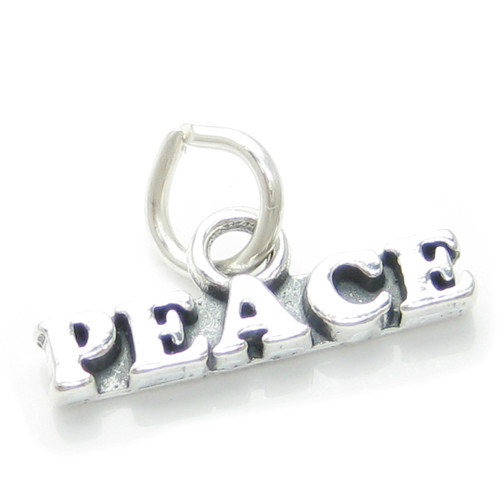 Peace sterling silver charm .925 x 1 Love No to War Peaceful calm charms