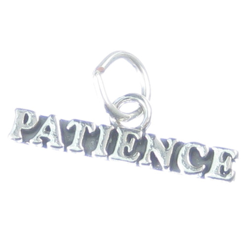 Patience sterling silver charm .925 x 1 Waiting Calm Wait charms
