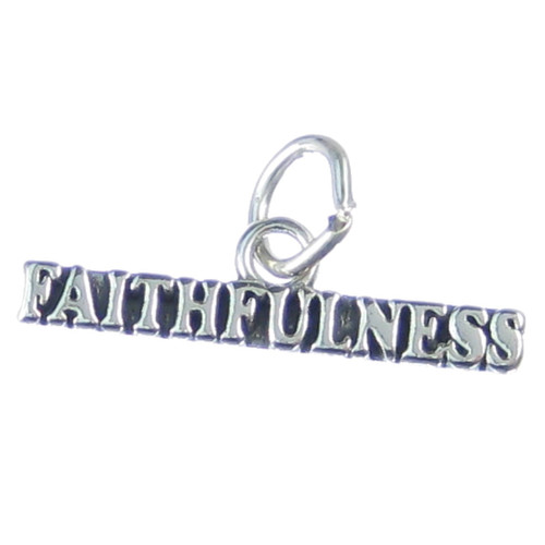 Faithfulness sterling silver charm .925 x 1 Words Faith Expression charms