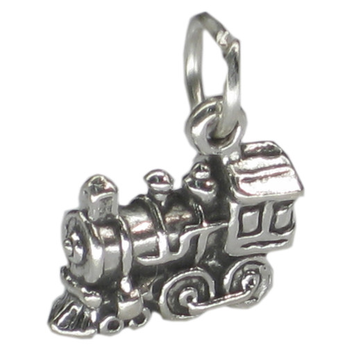 Train SMALL sterling silver charm .925 Trains and Engines charms