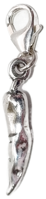 Chilli Pepper sterling silver clip charm .925 x 1 Chillis Peppers charms