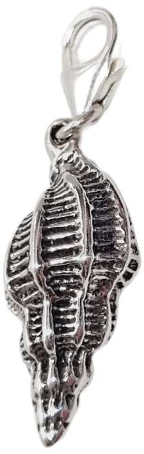Sea shell sterling silver clip charm .925 x1 Seashell Shells charms