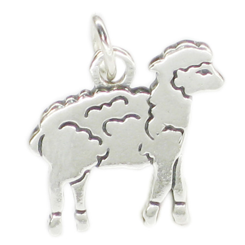 Lamb Sheep 2D sterling silver charm .925 Lambs Lambing charms