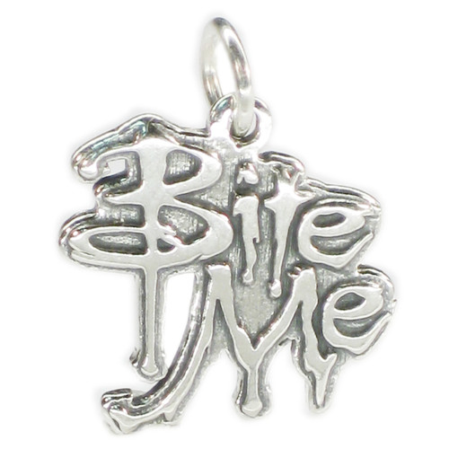 Bite Me sterling silver charm .925 x 1 Vampire and Halloween charms