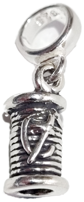 Cotton Reel sterling silver bead charm .925 x 1 Spool of thread charms