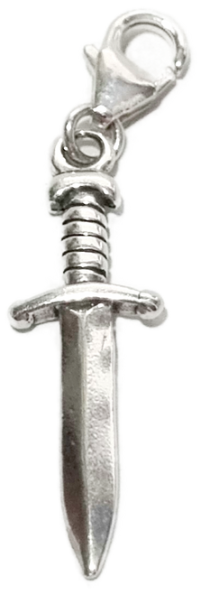 Dagger sterling silver clip charm .925 x 1 Daggers and swords charms