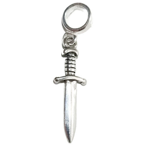 Dagger sterling silver bead charm .925 Daggers and swords charms