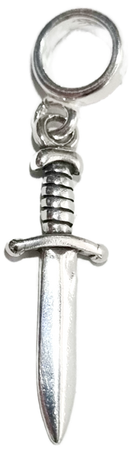 Dagger sterling silver bead charm .925 x 1 Daggers and swords charms