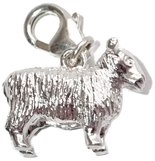 Sheep sterling silver clip charm .925 x 1 Lambs Rams charms