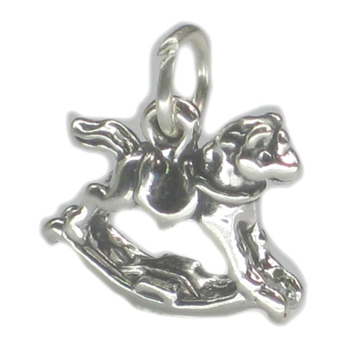 Rocking Horse sterling silver charm .925 x 1 Nursery Baby charms