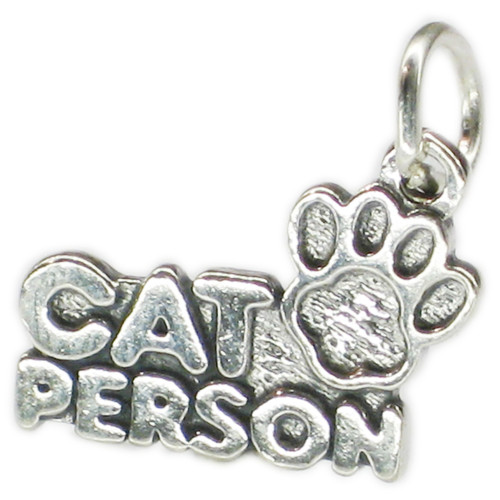 Cat person sterling silver charm .925 x 1 Pussy Cats charms