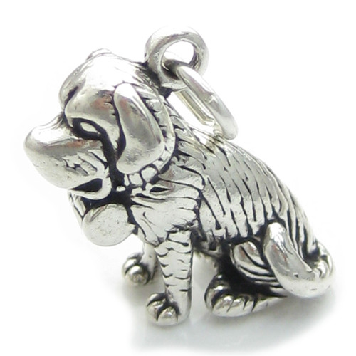 Saint Bernard dog sterling silver charm .925 x 1 St Bernards dogs