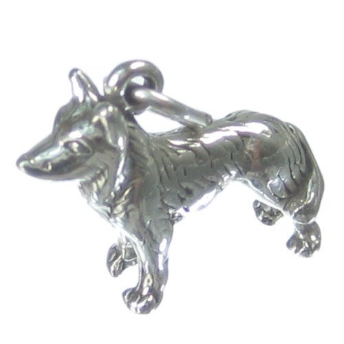 Husky dog sterling silver charm .925 x1 Huskies Sled Sledge Dogs charms