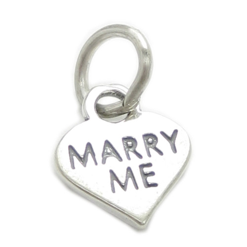 Marry Me small sterling silver charm .925 x 1 Proposal Marriage charms