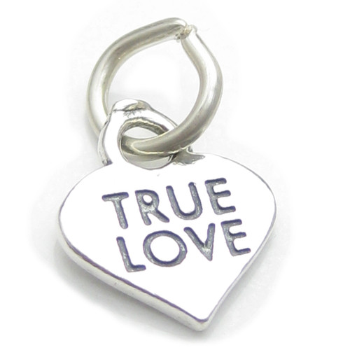 True Love heart sterling silver charm .925 x 1 Loving Wedding charms