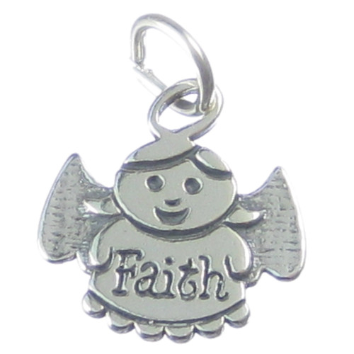 Faith Angel sterlng silver charm .925 x1 Angels Protection Protect charms