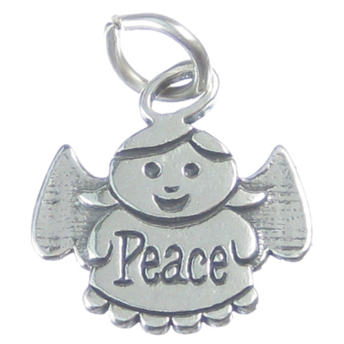 Peace Angel sterlng silver charm .925 x1 Angels Protection Protect charms