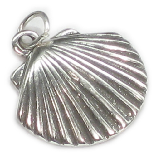 Shell sterling silver charm .925 Clam Oyster shells charms