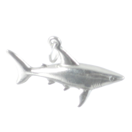Shark sterling silver 3D charm .925 x 1 Sharks charms pendants