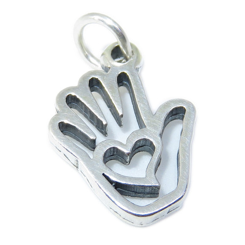 Love in Hand sterling silver charm .925 x 1 Loving Caring Hands charms