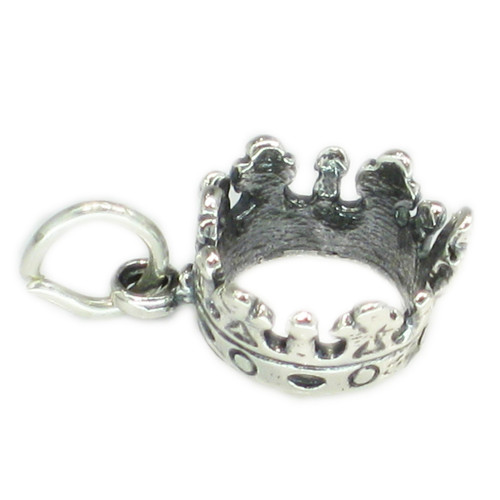 Crown sterling silver charm .925 x 1 Queen Royal Royalty Crowns charms