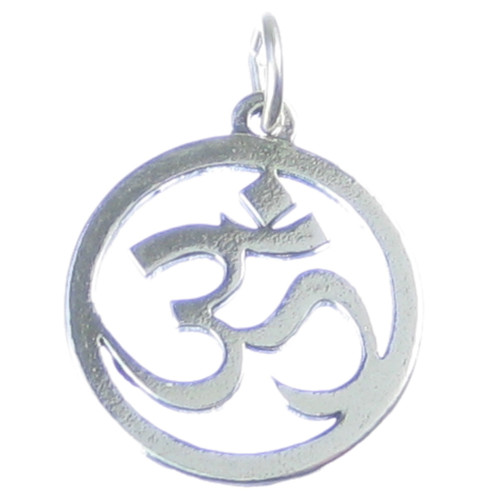 Om Sanskrit Omkara sterling silver charm .925 x 1 Yoga Peace charms