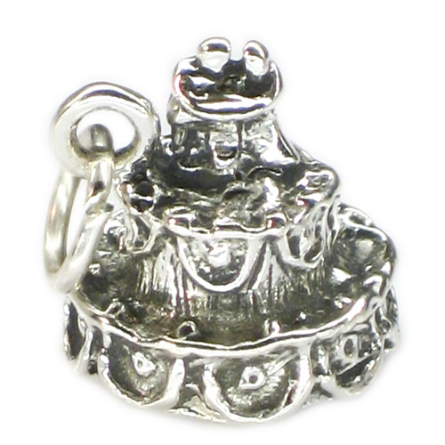 Wedding Cake sterling silver charm .925 x 1 Weddings Marriage charms