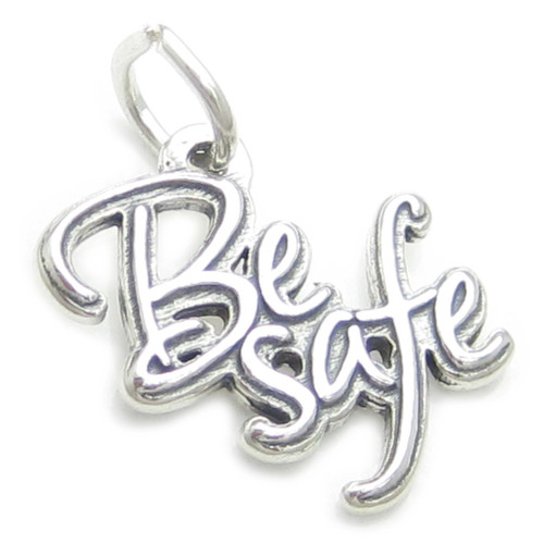 Be Safe sterling silver charm pendant .925 x 1 Protection Twilight charms