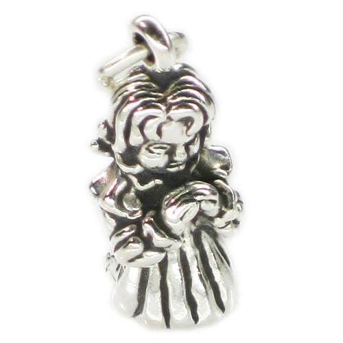 Praying Girl sterling silver charm .925 Prayers Holy Girls