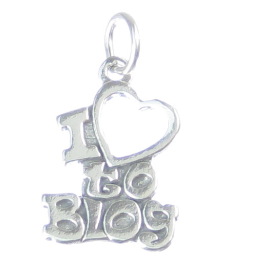 I Love to Blog sterling silver charm .925 Blogging charms