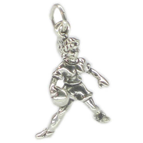 Female basketball player sterling silver charm .925 x 1 Sports charms