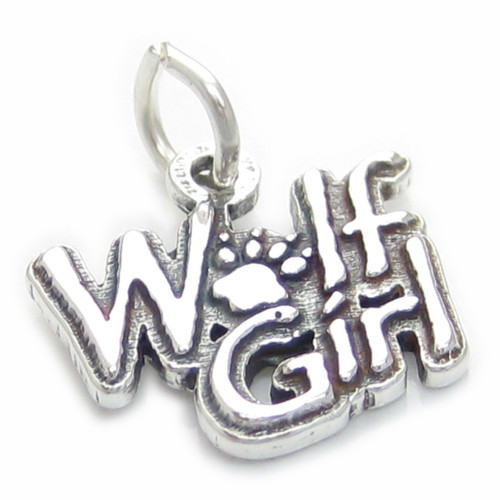 Wolf Girl sterling silver charm .925 Wolves Girls charms