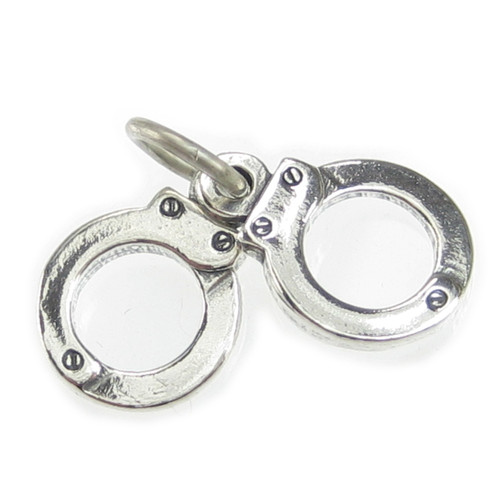 Handcuffs sterling silver charm NON OPENING .925 Restraints charms