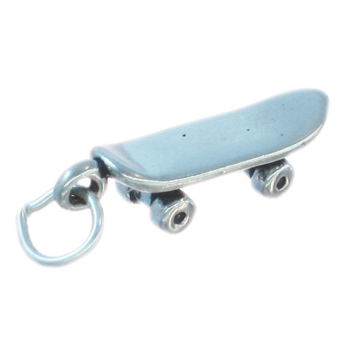 Skateboard sterling silver charm .925 x 1 Skater Skateboarding charms