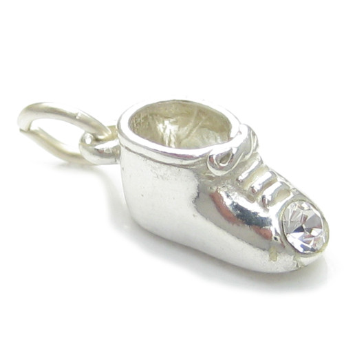 April Birthstone baby shoe sterling silver charm .925 x1 Birthstones