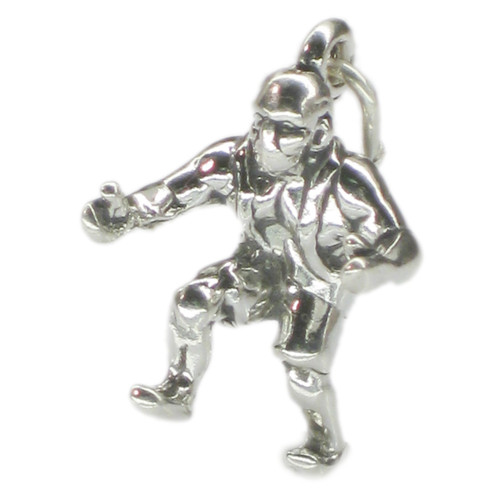 Wrestler sterling silver charm .925 x 1 Wrestling and Wrestlers charms