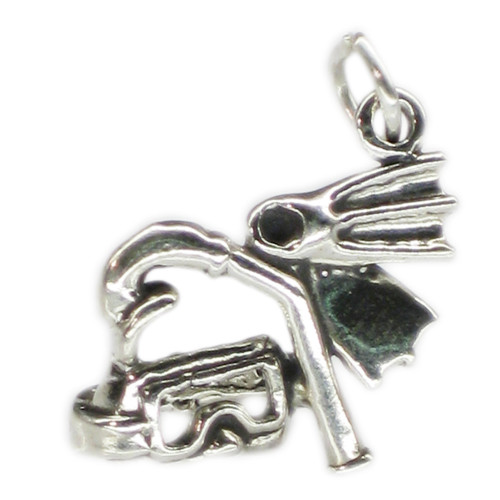 Diving Mask Snorkel Fins sterling silver charm .925 x 1 Divers charms