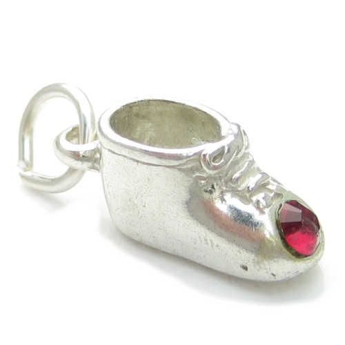 July Birthstone baby shoe sterling silver charm .925 x1 Birthstones