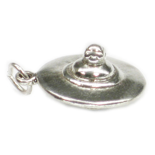 UFO Flying Saucer sterling silver charm .925 UFOS Space charms