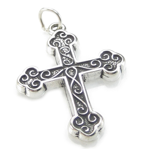 Cross sterling silver charm pendant .925 x 1 Holy Crosses charms A1