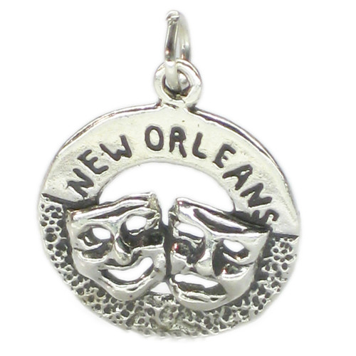 Mardi Gras Mask New Orleans sterling silver charm .925 x 1 Masks charms