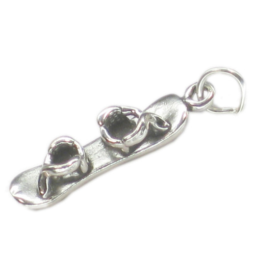 Snowboard sterling silver charm .925x 1 Snowboarder Snowboarding charms