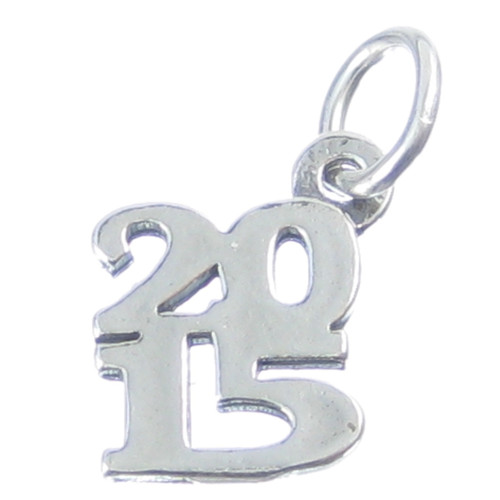 2015 year sterling silver charm .925 x 1 Anniversary Birthday charms
