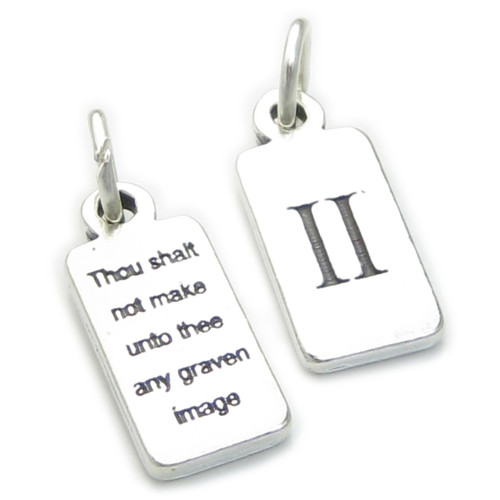 Second Commandment sterling silver charm .925 x 1 2nd Commandments charms