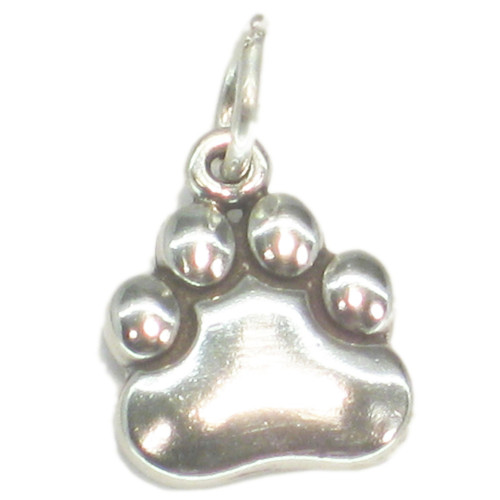 Paw print sterling silver charm .925 x 1 Pets Paws Prints charms