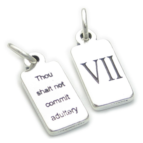 Seventh Commandment sterling silver charm .925 x1 7th Commandments charms