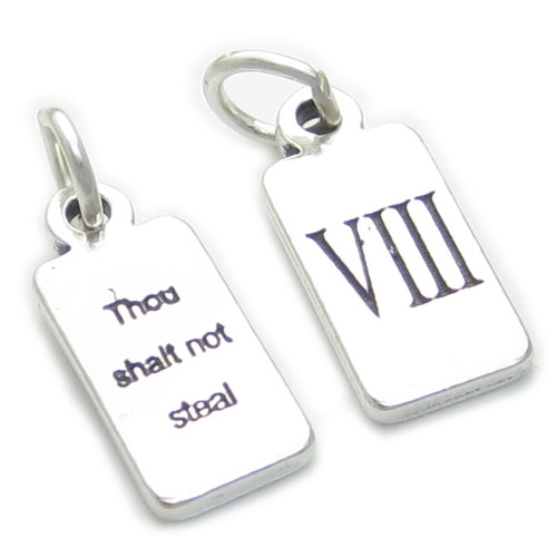 Eighth Commandment sterling silver charm .925 x 1 8th Commandments charms